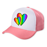 Boné Trucker Rosa Claro Rc1 Lgbt Duble Cores