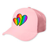 Boné Trucker Rosa Tr1 Lgbt Duble Cores
