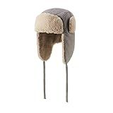 Boné Unissex Ushanka Russo Ushanka Chapéu Feminino De Lã De Ovelha Grossa Boné Tropper Aba De Orelha Boné Aviador Para Caminhadas Esqui Marrom M G