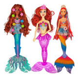 Boneca Ariel Pequena Sereia Princesa Luz Barbie Musical