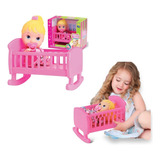 Boneca Baby Bebê Little Dolls Alive Bercinho Chupeta Menina