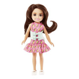 Boneca Barbie Chelsea Club Mattel Vestido Rosa Escoliose
