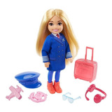 Boneca Barbie Chelsea Profissoes Piloto Mattel Gtn86