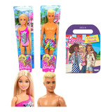 Boneca Barbie E Ken Praia Mattel