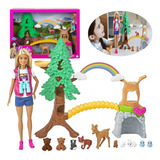 Boneca Barbie Exploradora Selvagem Com Bichinhos Mattel