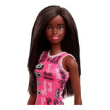 Boneca Barbie Fashion Negra Vestido Roxo Mattel Original