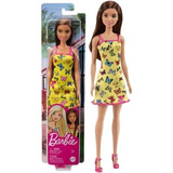 Boneca Barbie Fashion Ruiva Vestido Amarelo Original Mattel