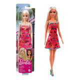 Boneca Barbie Fashion Vestido Rosa Com Borboletas Mattel