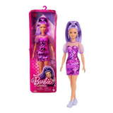 Boneca Barbie Fashionista Cabelo Roxo E