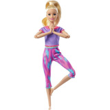 Boneca Barbie Feita Para Mexer Loira Movimentos Mattel