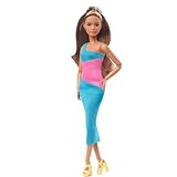 Boneca Barbie Morena Vestido Midi Mattel