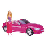Boneca Barbie Princesa Loira Mattel Carro Conversível Pink