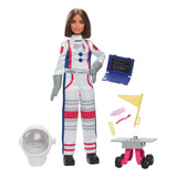 Boneca Barbie Profissões Astronauta Morena Rover Rolante Capacete Espacial Acessórios Hrg45 Mattel