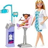 Boneca Barbie Profissões Conjunto Médica Dentista Loira Móveis E Acessórios Odontológicos HKT69 Mattel