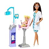 Boneca Barbie Profissões Conjunto Médica Dentista Morena Móveis E Acessórios Odontológicos HKT70 Mattel
