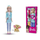 Boneca Barbie Veterinaria Mattel Fala Frases Com Cachorro