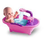Boneca Bebê Com Banheira Sai Agua
