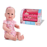 Boneca Bebê New Born Diver Com Bercinho E Chupeta Divertoys