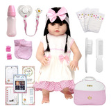 Boneca Bebe Reborn Morena Linda Diversos Acessórios Promoção