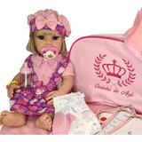 Boneca Bebê Reborn Princesa Loira Realista Completa