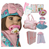 Boneca Bebê Reborn Princesa Realista Completa Silicone