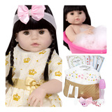 Boneca Bebê Reborn Real 52cm Toda De Silicone Com Enxoval