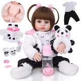 Boneca Bebê Reborn Realista Panda 47cm