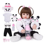 Boneca Bebê Reborn Realista Silicone Panda