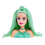 Boneca Busto Da Barbie Cabelo Verde