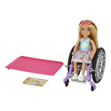 Boneca Chelsea Cadeira De Rodas Rosa Barbie
