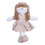 Boneca De Pano 30cm Com Vestido Estampas Sortidas