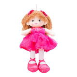 Boneca De Pano Bailarina Vestido Pink 48cm