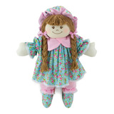 Boneca De Pano Lilás 60cm Infantil Decoração Cor Rosa