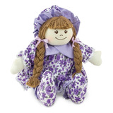 Boneca De Pano Lilás 60cm Infantil Decoração