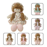 Boneca De Pano Retro 37cm Vestido Floral Ou Liso Nilobaby