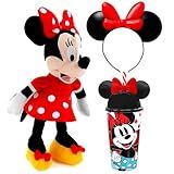 Boneca De Pelúcia Minnie 45cm Som Em Português Com Tiara E Copo De Orelhas Original Multikids