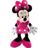 Boneca De Pelúcia Minnie Laço Rosa Mickey Disney
