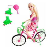 Boneca Estilo Barbie Fashion Ciclista Patinadora