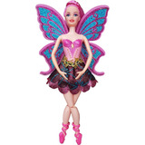 Boneca Fada Dançarina Dm Toys 31cm Rosa Com Acessórios