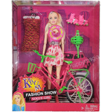 Boneca Hayley Ciclista Articulada Com Patins Vestido Extra