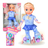 Boneca Infantil Com Luzes Patina Anda Canta Dança Amy