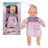 Boneca Infantil Meu Bebe Vestido Rosa Cheirinho 60cm Estrela