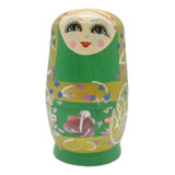 Boneca Madeira Matryoshka 10 5 Cm Russa 5 Peças Verde
