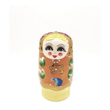 Boneca Madeira Matryoshka Russa Laranja 5 Peças 10 5cm