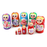 Boneca Matrioska C 5 Bonecas Cor Vermelho