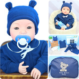 Boneca Menino Bebê Reborn Pijaminha Azul