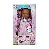 Boneca Meu Bebê Negro Vestido Rosa Estrela