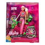 Boneca Musical Articulável Bicicleta Acessórios Roupinha