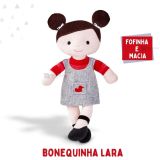 Boneca Pano Infantil Lara Antialérgico E Lavável 38 Cm Linda Fofinha E Macia