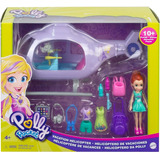 Boneca Polly Pocket Com Helicoptero De Aventura Lila Mattel